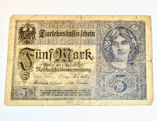 5 Mark 1917 - Německo, bankovka