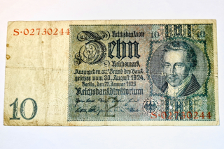 10 Mark 1929 - Německo, bankovka