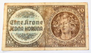 1 Koruna - Krone (Protektorát Čechy a Morava) bankovka