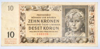 10 Koruna - Krone 1942 (Protektorát Čechy a Morava) bankovka