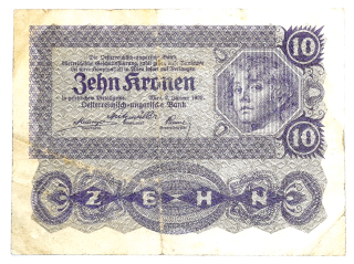10 Kronen 1922 - Rakousko-Uhersko, bankovka