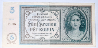 5 Koruna - Krone (Protektorát Čechy a Morava) bankovka